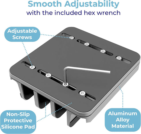 Vertical Laptop Stand Holder, 5 Slots, Aluminum Space-Saving Dock, Adjustable Size for Apple