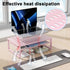 gianotter 2-Tier Metal Monitor Stand Riser, Desk Accessories & Workspace Organizer for Office Supplies, Pink