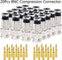 VFLTOOL 20PCS BNC Compression Connector 75 Ohm Coupler with Copper Pin for RG58-59 Crimper Video Plug Extension Coaxial