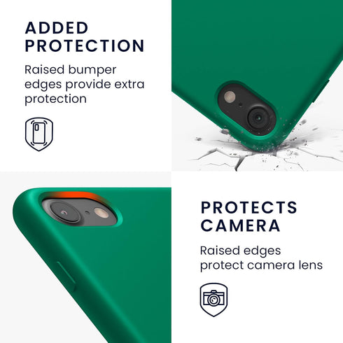 kwmobile TPU Silicone Case for Apple iPhone SE (2022/2020), iPhone 8/7 - Soft Finish Phone Cover, Emerald Green