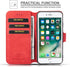 Luxury PU Leather Case by UEEBAI - Vintage Wallet Flip Cover with Card Slots for iPhone SE3/SE2 - Red
