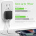 Nekmit Dual Port Ultra Thin Flat USB Wall Charger, Smart IC, Black