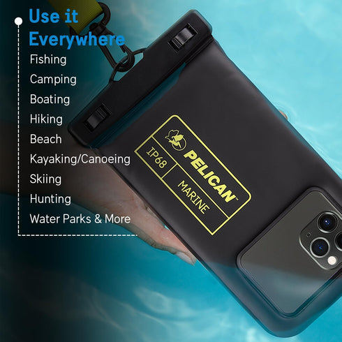 Pelican 2 Pack Marine - IP68 Waterproof Phone Pouch, Floating Waterproof Phone Case for iPhone 15 Pro Max, 14 Pro Max,