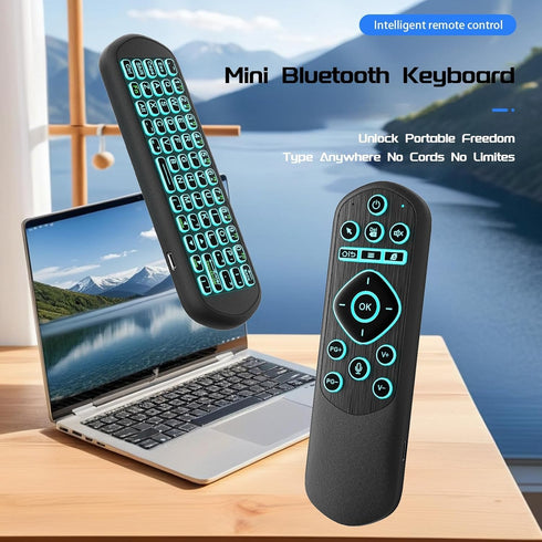 iPazzPort 2.4G 5 Air Mouse & Bluetooth Universal Remote, Backlit USB Remote Control, for PC, Android, Smart TV, HTPC