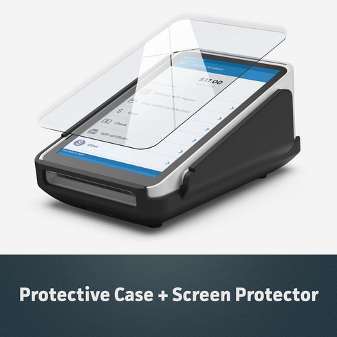 ENCASED Square Terminal Card Reader Case & Screen Protector - Rubberized Hard Shell, Non-Slip Base, Tempered Glass.