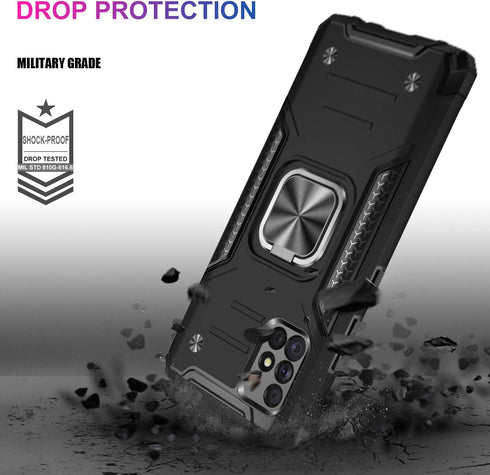 IKAZZ for Galaxy A51 4G Case with Screen Protector, Dual Layer Soft TPU and Hard PC, Anti-Slip Full-Body Rugged Cover