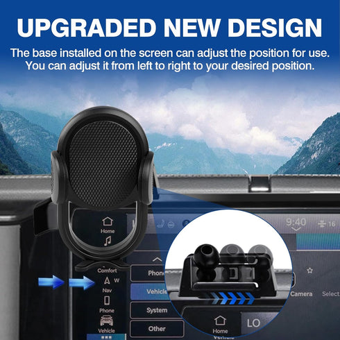Autorder Car Phone Holder for 2024-2025 Jeep Wrangler JL/Gladiator JT, 12.3-Inch Screen, 360 Degree Rotation