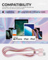 LIQUIPEL Powertek 6 ft iPhone Charger Cable, Fast Charging Lightning to USB Adapter, MFI Certified, Light Pink