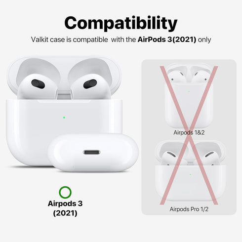 Valkit Compatible Airpods 3rd Generation Case Clear, Airpods 3 Case Cover with Lock & Cleaner Kit, Soft Shockproof