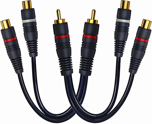 RCA Splitter 1 Male to 2 Female 2 Pack, Y Splitter RCA