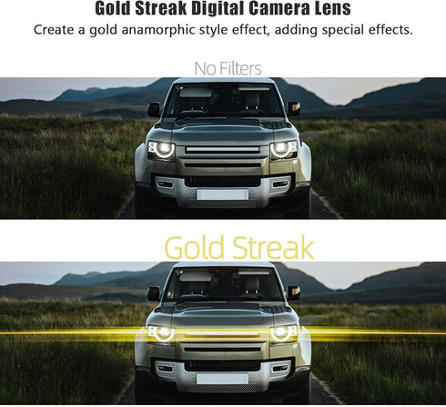 Camera Lens Filter Gold Streak Anamorphic Effect Photography Filter Accessories (37mm)