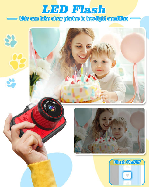 Kids Camera with 3.5 Inch Screen, One Button Operation, Digital Snaps, Magnification Shot Mode, Selfie Toy Camera for
