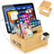 Acshio Bamboo Charging Station for Multi Devices, Small Desktop Docking Stand, Cell Phone