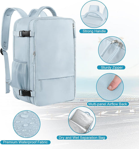 Backpack 17 Inch Sinaliy Large Expandable Travel for Men and Women, Laptop, Waterproof, Casual, College, Business