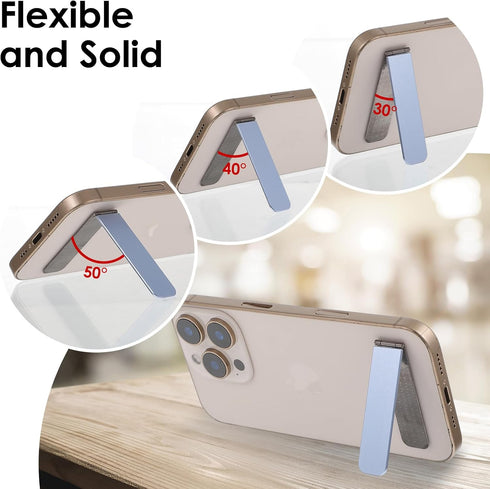 TIESOME Ultra-Thin Cell Phone Holder, Adjustable Mini Alloy Phone Kickstand Portable Foldable Phone Stand Adjustable