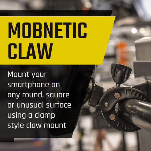 Mob Armor MobNetic Claw - 360° Rotation Bar Mount for Golf Carts, Strollers, Universal Car Magnetic Phone Mount