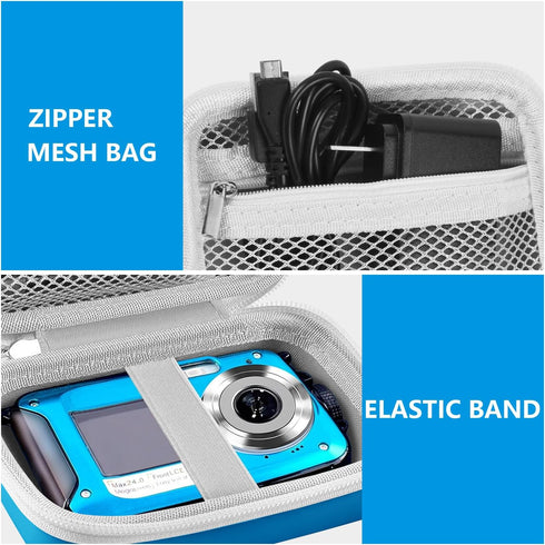 Leayjeen Underwater Camera Case for YISENCE/Trsunow, Waterproof Floatable Digital Camera - Blue (Case Only)