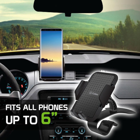 Cellet Adjustable Car Dashboard Smartphone Clip In Mount Compatible for iPhone 13 Pro 12 Pro Max Mini SE Galaxy S21