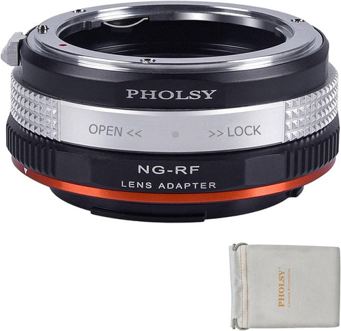Lens Mount Adapter for Nikkor G/F/AI/AIS/D/AF-S Lens to Canon EOS RF Mount, with Aperture Control Ring