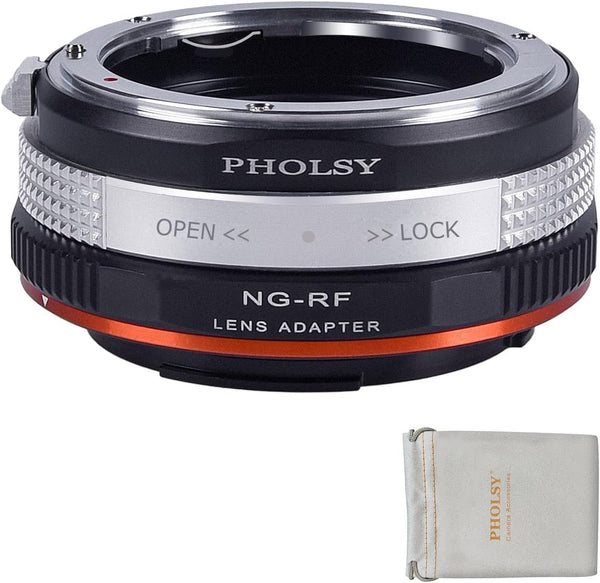 Lens Mount Adapter for Nikkor G/F/AI/AIS/D/AF-S Lens to Canon EOS RF Mount, with Aperture Control Ring