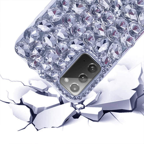 Bonitec 3D Glitter Sparkle Bling Case for Samsung Galaxy Note 20 - Luxury Shiny Crystal Rhinestone Diamond Bumper Cover