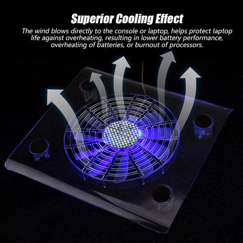 Laptop Cooler Cooling Pad, USB Powered Notebook Cooler Pad, PC Fan Cooler with LED RGB Lights for/P/Laptop