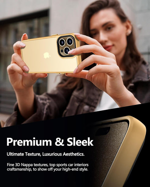 Dssairo iPhone 15 Pro Case: 5-in-1 with 2X Screen & Camera Lens Protectors, 15FT Military Grade, Matte Yellow.