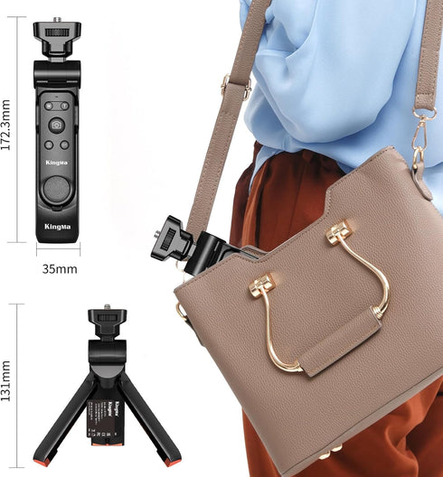 King Ma Camera Mini Tripod with Remote Handle, Small Camera Holder Compatible with Sony ZV-1F ZV-E10 ZV-1 ZV-E1 and