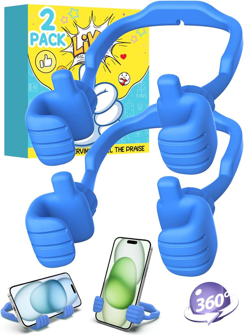 2 Pack Cell Phone Stand Holder Thumbs Up Lazy Phone Stand, Cool Gadgets for Desk, Birthday Gifts for Women Men Teenage