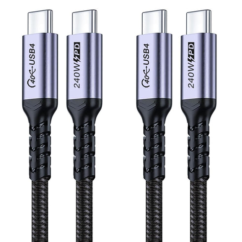 240W USB C Cable 3ft 2 Packs, USB 4 Fast Charging, 40Gbps
