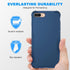 ORETECH iPhone 7 Plus & 8 Plus Case with 2 x Tempered Glass Screen Protector, Anti-Slip Hard PC + Soft TPU - Blue