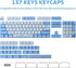 Hyekit 137 Set PBT Keycaps Keys Melody of The Sea Keycap Dye-Sublimation Cute Keycaps XDA Profile for Cherry Gateron MX