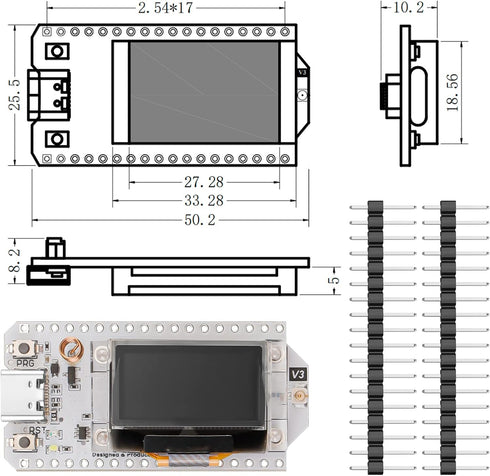 MakerFocus ESP32 Development Board SX1262, 863 928MHz LoRaWAN, WiFi Bluetooth, Dual Core with 0.96" OLED Display