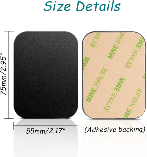 FPMYB 20 Pack 75x55 mm Mount Metal Plate with Adhesive for Magnetic Phone Car Mount Holder, Universal Replacement Metal