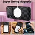 SOKAD 17 Magnetic Checkered Case for iPhone Pro Max with Finger Strap Kickstand, Compatible with Magsafe, Cute