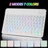 Ultra-Slim Bluetooth Keyboard and Mouse Portable Mini Wireless Keyboard Rechargeable 7-Color Backlit for Apple iPad iPhone Samsung Tablet iPhone Smartphone iOS Android Windows,Round Keys White