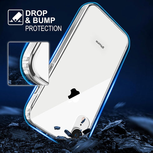 TENOC Phone Case for iPhone XR, Clear Non-Yellowing Protective Bumper Hard Back Cover for 6.1 Inch