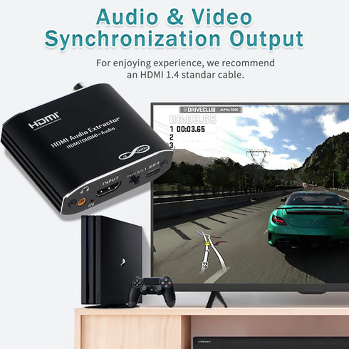2026 4K@30Hz 3.5mm 3D Dolby Upgrade HDMI Audio Extractor Splitter, Convert HDMI to Optical S/PDIF Coaxial Aux Supports