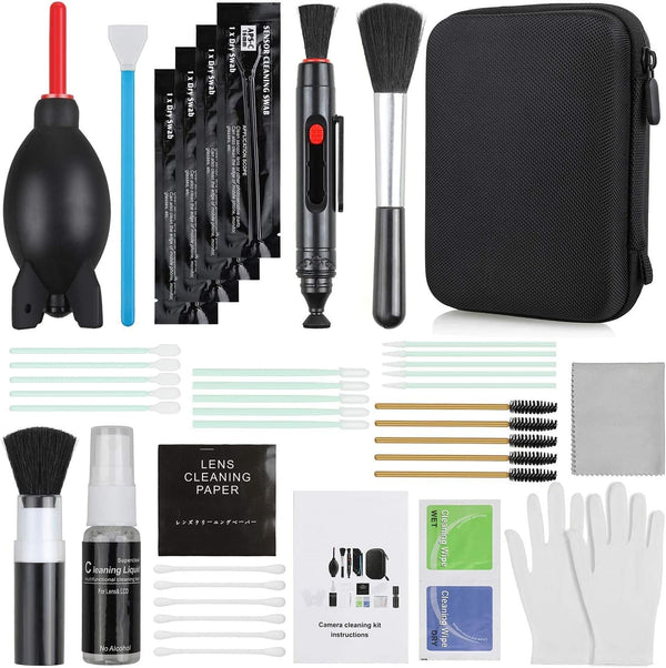 17-in-1 Camera Cleaning Kit for DSLR Cameras (Canon, Nikon, Sony), with Air Blower, Cleaning Pen, Detergent, Cleaning