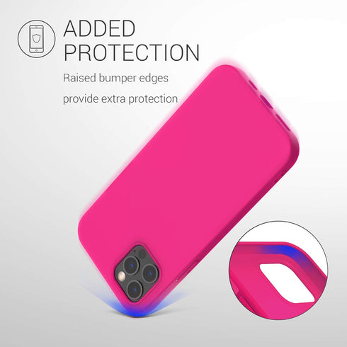 kwmobile Soft Slim Case for Apple iPhone 12 Pro Max - Protective TPU Silicone Cover - Neon Pink