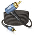 EMK RCA Subwoofer Cable 90 Degree RCA to RCA Audio Cable 24K
