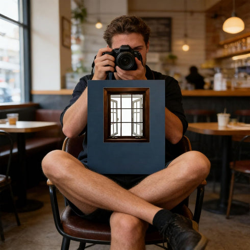 Ldqwztv (Blue-1) Creative Window Photograph Props, Take The World in A-Frame, Travel Photos Viewfinder Frame, Portable