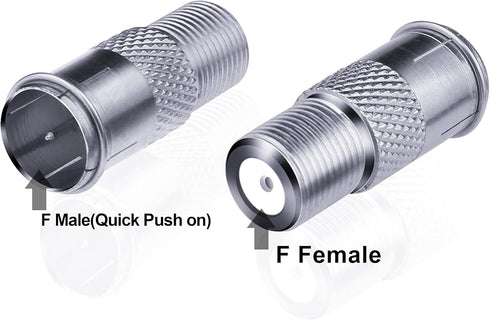 Coax Quick TV Connector, 7 Pcs Coaxial Push on Plug F Type Quick Connect Cable TV Connectors