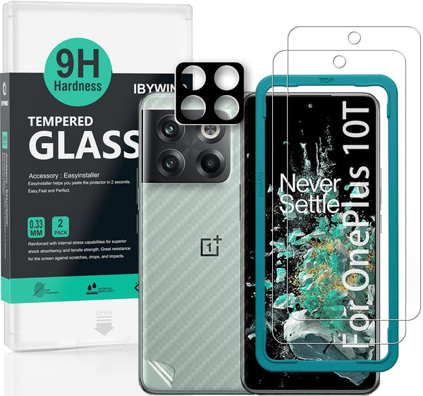 Ibywind Screen Protector for OnePlus 10T 5G (6.7 inches), 2Pcs Tempered Glass, 1Pc Camera Lens Protector, Easy Install