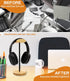 Headphone Stand, Nature Wood & Aluminum Headset Hanger Mount Hook for All Headsets, Functional Craftsmanship