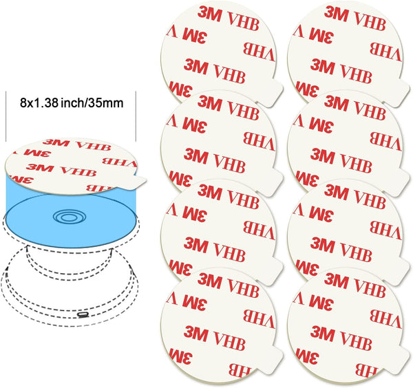 volport 8 Pack Sticky Adhesive Replacement for Socket Stand, 1.4 Inch Pops 3M Circle Heat Resistant Double Sided Tape