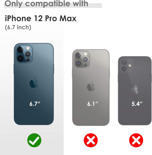 LOHASIC Compatible with iPhone 12 Pro Max Case - Slim Luxury PU Leather Non-Slip Grip Rugged Bumper Shockproof Cover