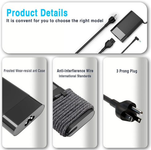 New Slim 65W Laptop Charger Replacement for HP Probook 450 650 640 G5 G4 G6 G7, EliteBook 840 850