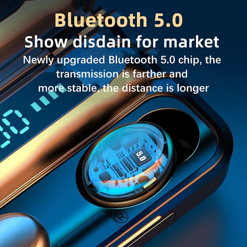 Wireless Earbuds with Large Charging Case, IPX5 Waterproof, Hi-Fi Stereo Sound, Touch Control for Active Lifestyle