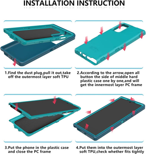 Samsung Galaxy Note 20 Ultra Case - Dropproof Shockproof Heavy Duty Protective Case for 6.9 Inch, Turquoise